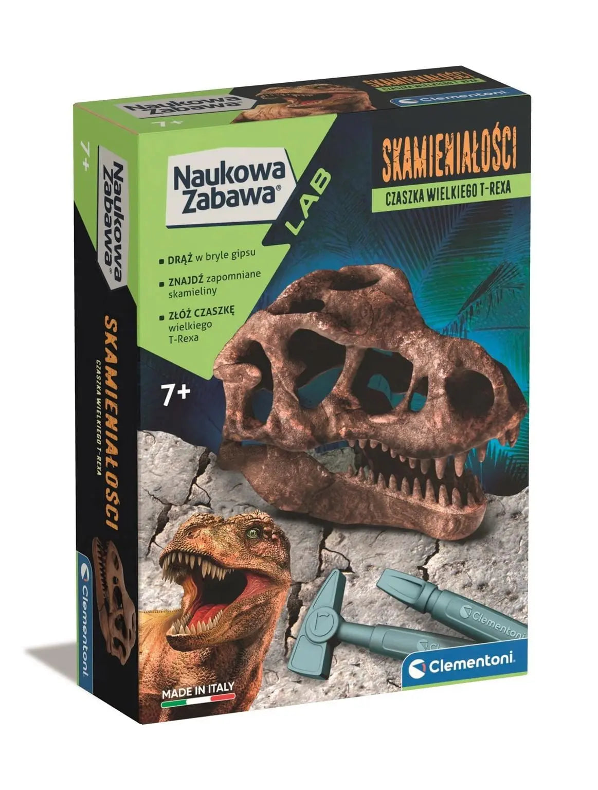 Naukowa zabawa skamieniałości czaszka t-rexa