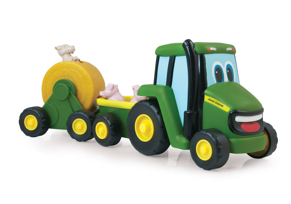 TOMY John Deere grający traktor + przyczepy 35089