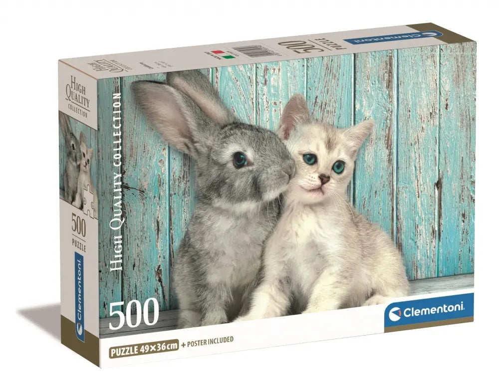 Puzzle 500 compact kotek i królik
