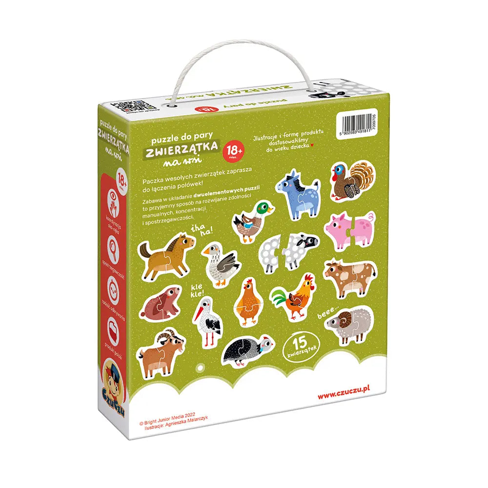 CzuCzu Puzzle do pary Zwierzątka na wsi 18 mies.+