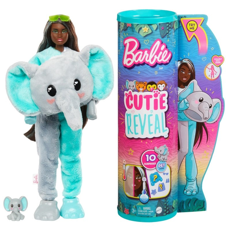 Barbie Cutie Reveal lalka w tubie słonik HKP98 /4
