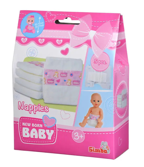 New Born Baby 5 pieluszek dla lalki