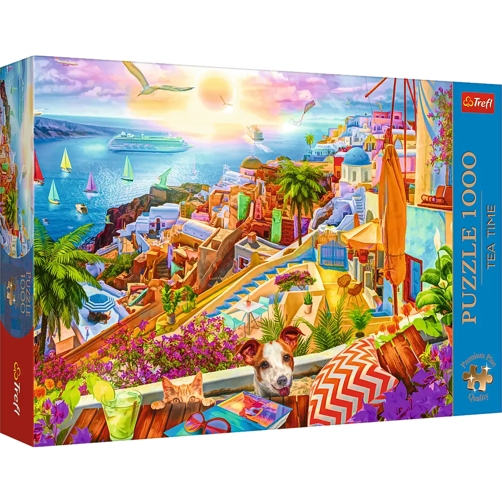 Puzzle 1000 elementów premium plus teatime: z wizytą na santorini