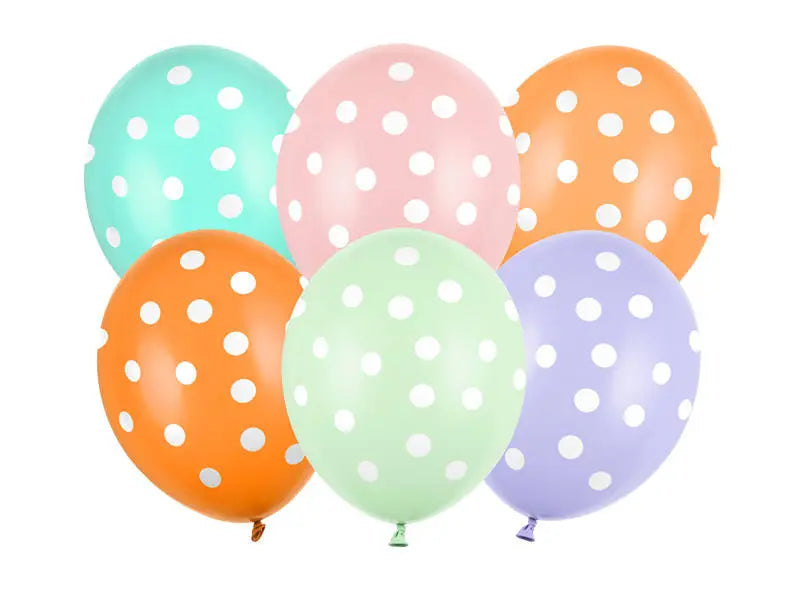 Balony 30cm - Kropki - 6 szt.