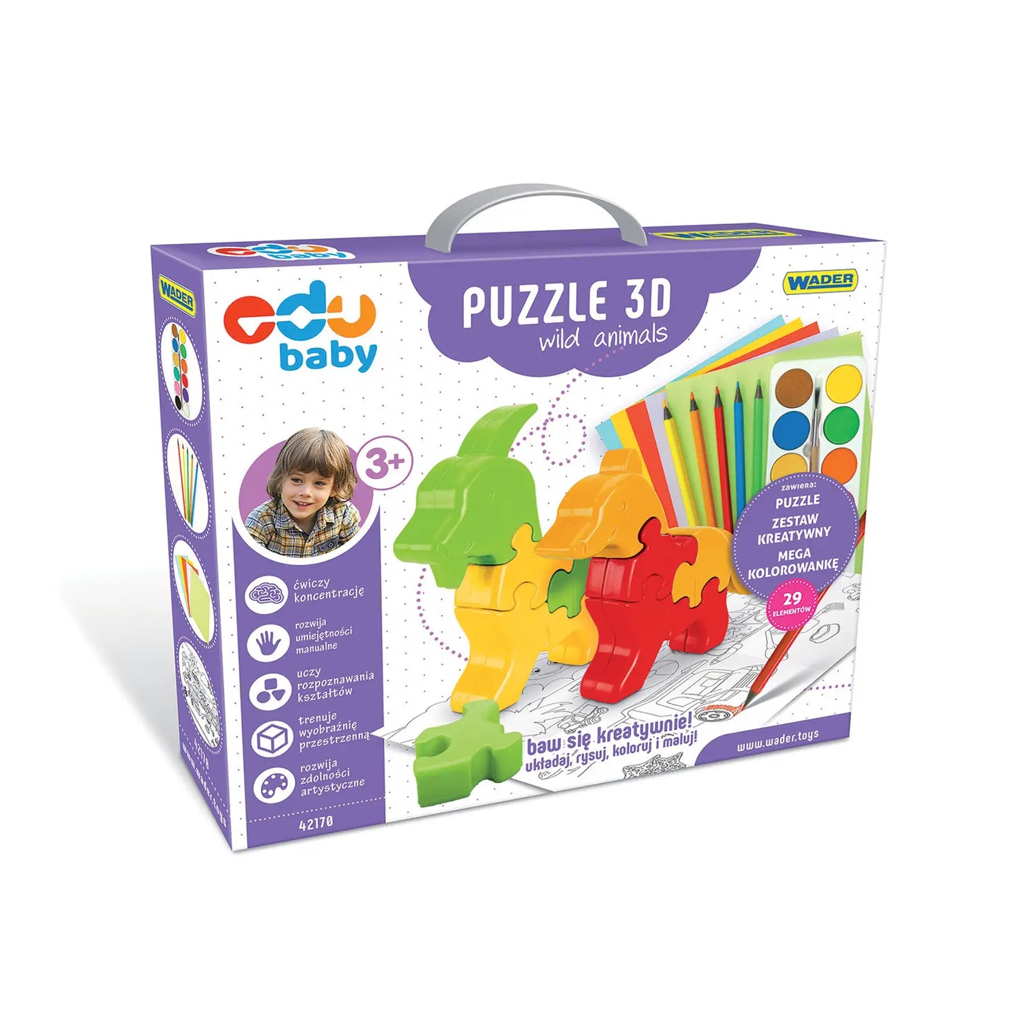 WADER Puzzle 3D zwierzęta dzikie 42170