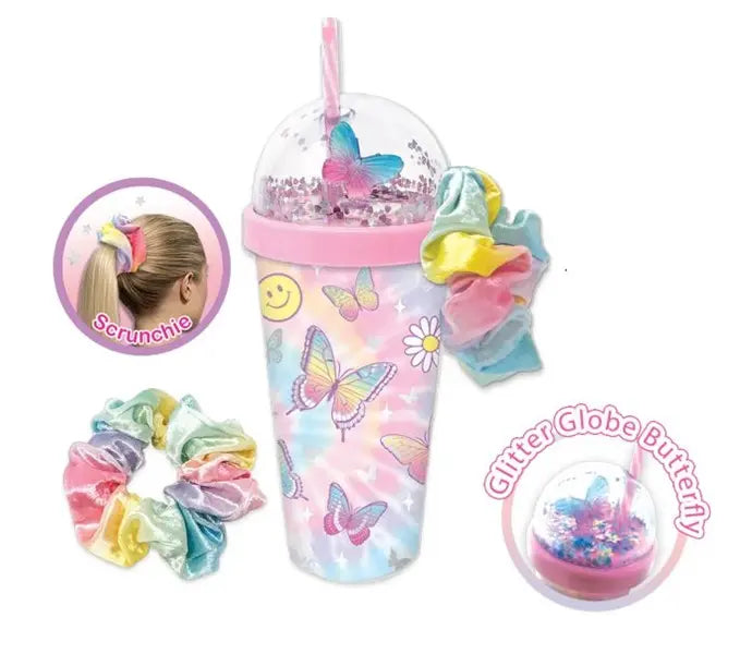 Kubek z gumką Scrunchie, motylki