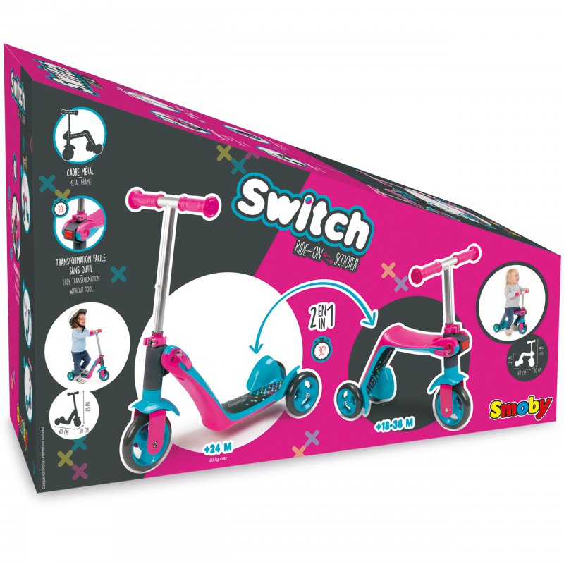 SMOBY hulajnoga 2w1 różowa 750603