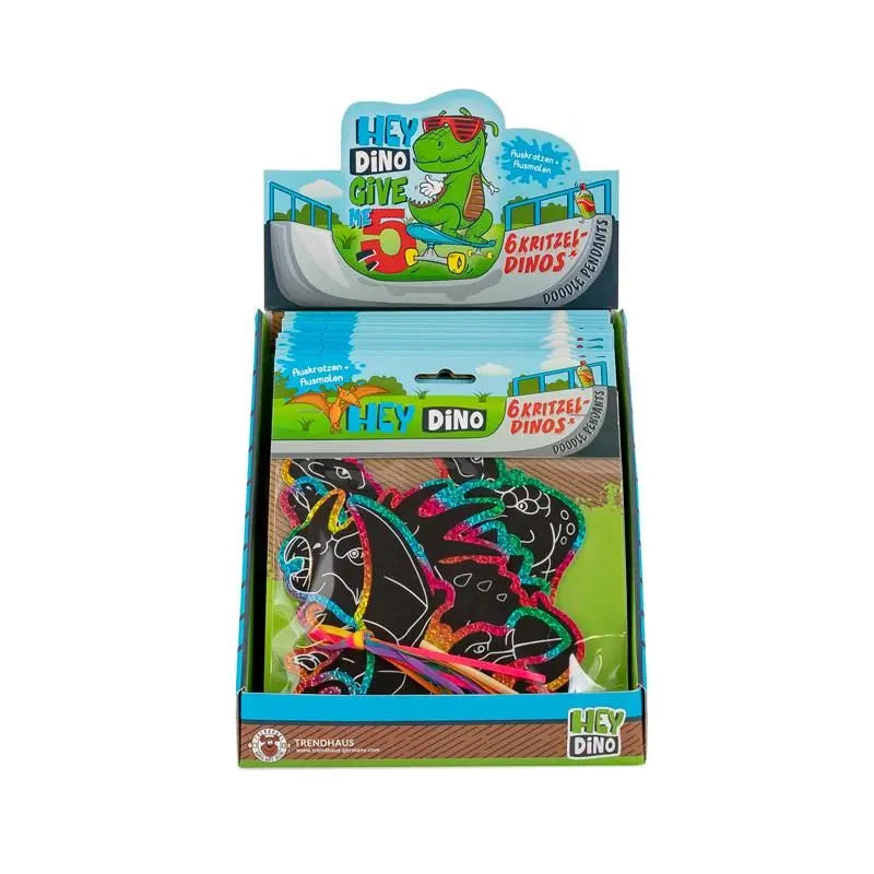 Zdrapywanka kolorowanka dino 6 szt