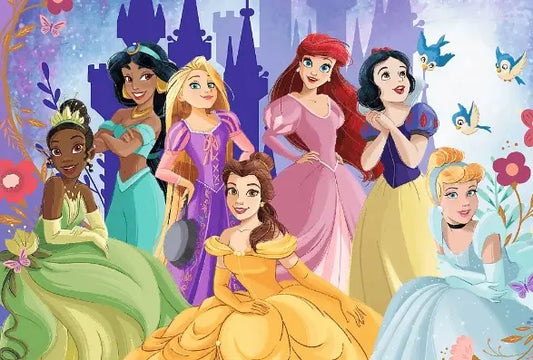 Puzzle Premium Plus Kids UFT Disney 100 ele, Relaks z księżniczkami, kolekcjonerski plakat