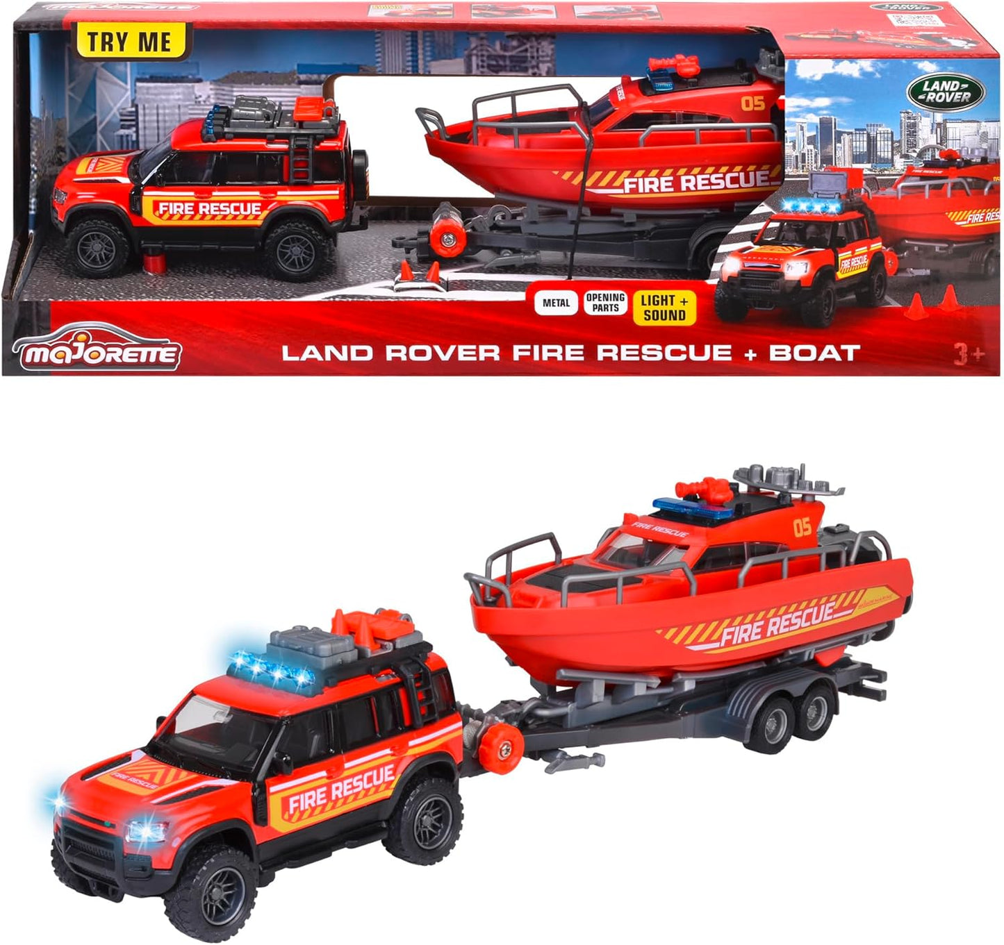 Majorette Land Rover z łodzią 371-6001