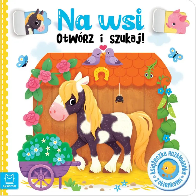 Aksjomat na wsi otwórz i szukaj książeczka rozkładanka z okienkami