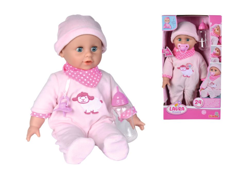 Laura 38 cm z butelką 24 dźwięki