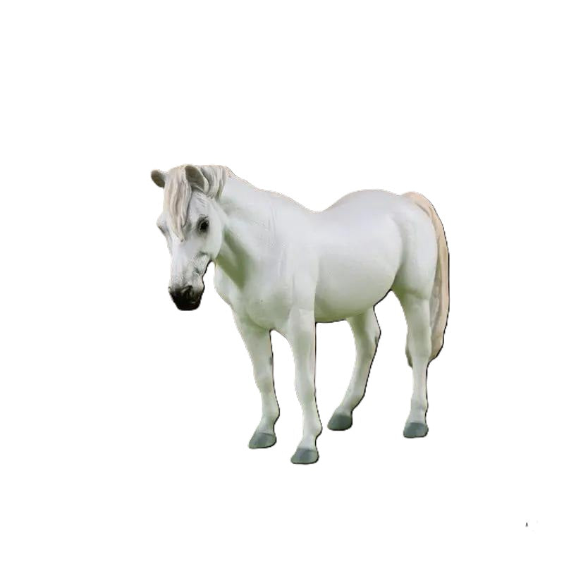 Figurka koń rasy camargue maści szarej
