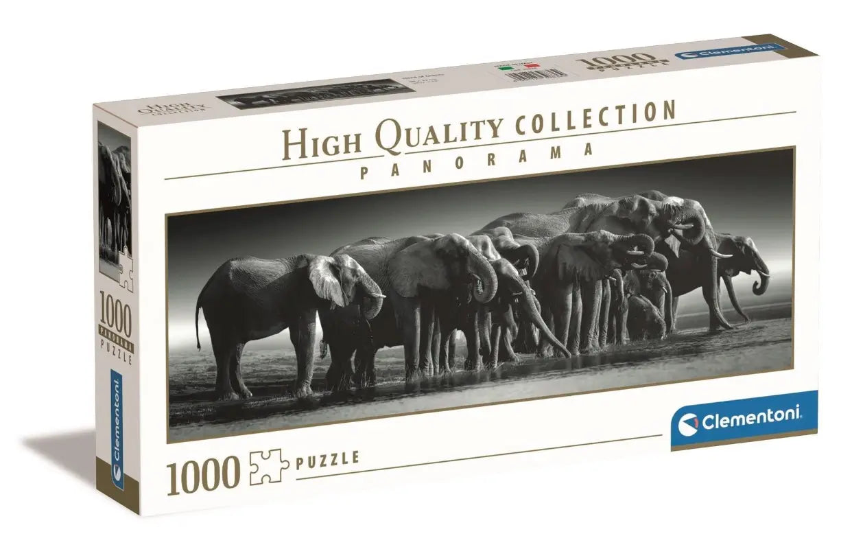 Puzzle 1000 Panorama Herd of Giants - Stado olbrzymich słoni