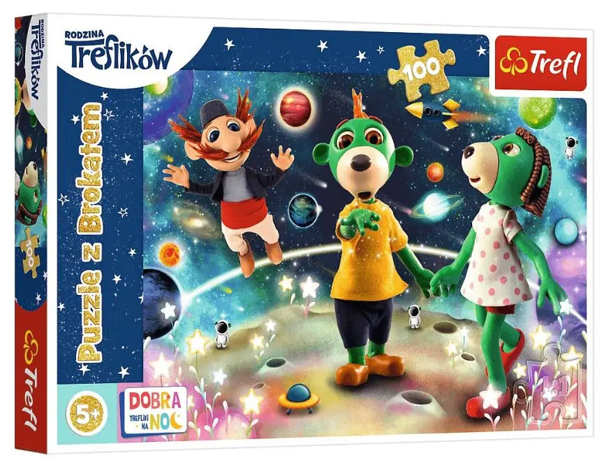 PUZZLE 100 Glitter Trefliki wśród gwiazd 14824