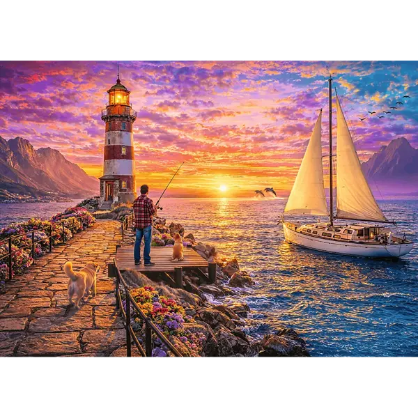 PUZZLE 500 Latarnia o zachodzie słońca 37571
