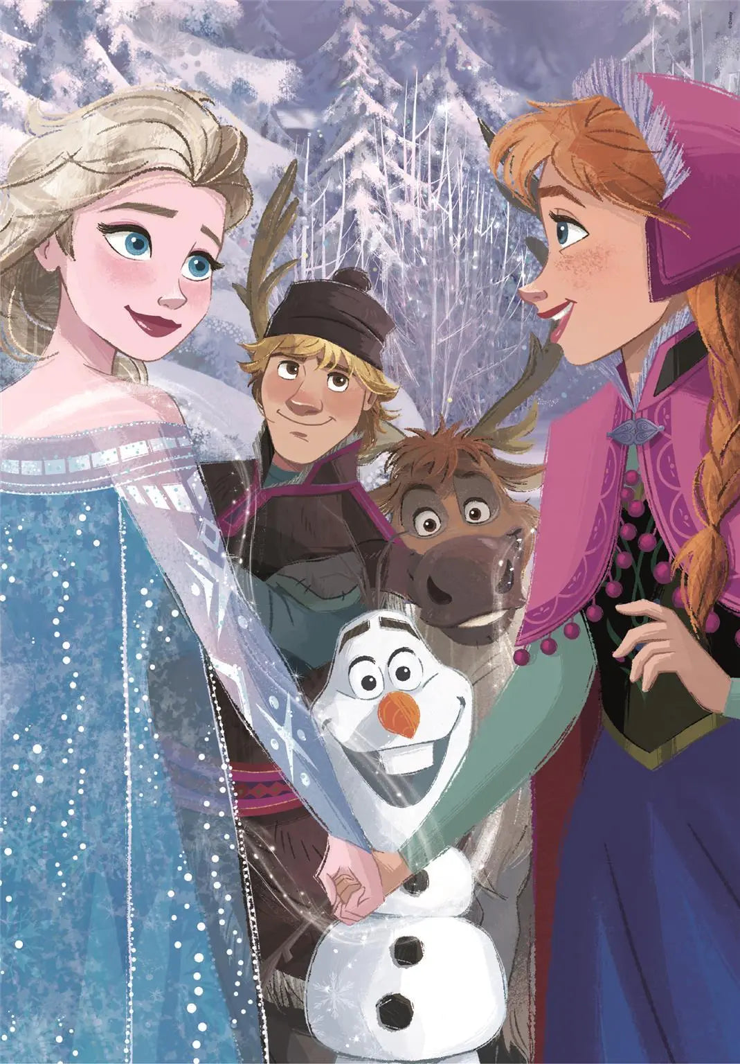 Puzzle 104 elementy superkolor disney frozen