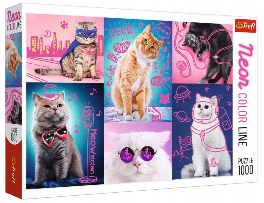 PUZZLE 1000 NeonColorLine Super koty 10581