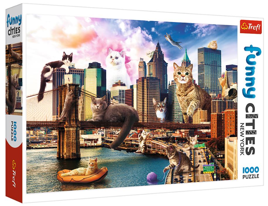 PUZZLE 1000 FunnyCities Koty/Nowy Jork 10595