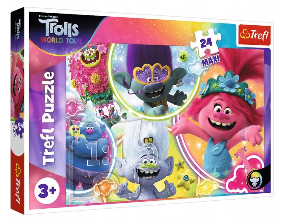 PUZZLE MAXI 24 Muzyczny świat Troli 14318
