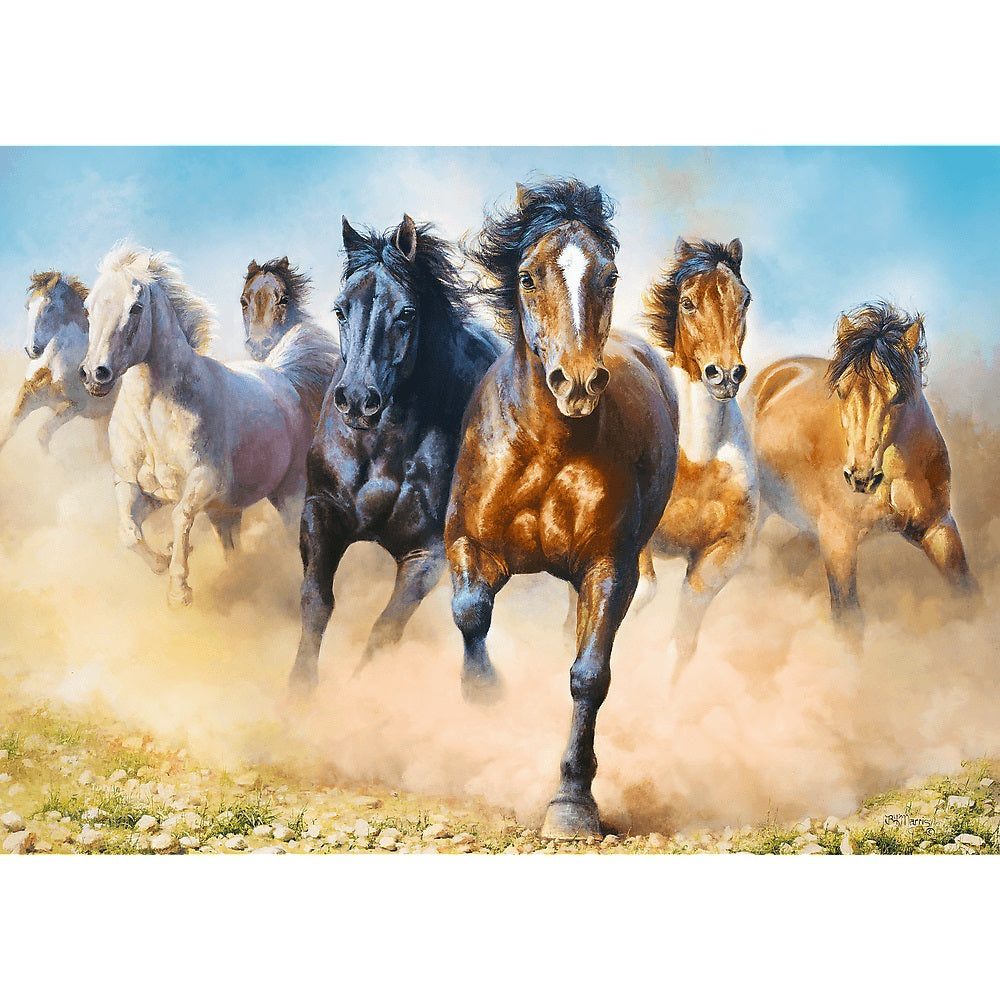 PUZZLE 2000 Galopujące stado koni 27098
