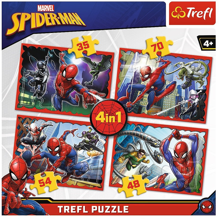 PUZZLE 4w1 W sieci Spidermana/ Marvel 34293