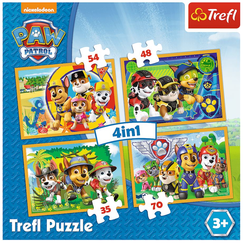 PUZZLE 4w1 Zawsze na czas / Psi Patrol 34307