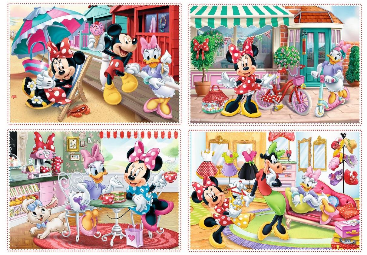 PUZZLE 4w1 Minnie z przyjaciółmi /Disney 34315