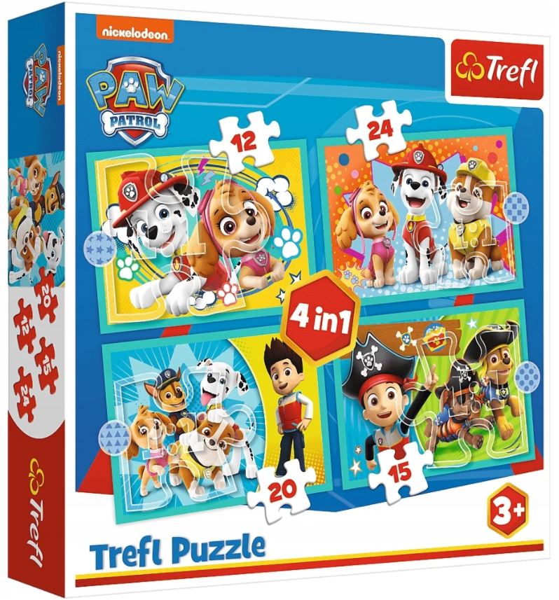PUZZLE 4w1 Wesoła ekipa Psiego Patrolu 34346