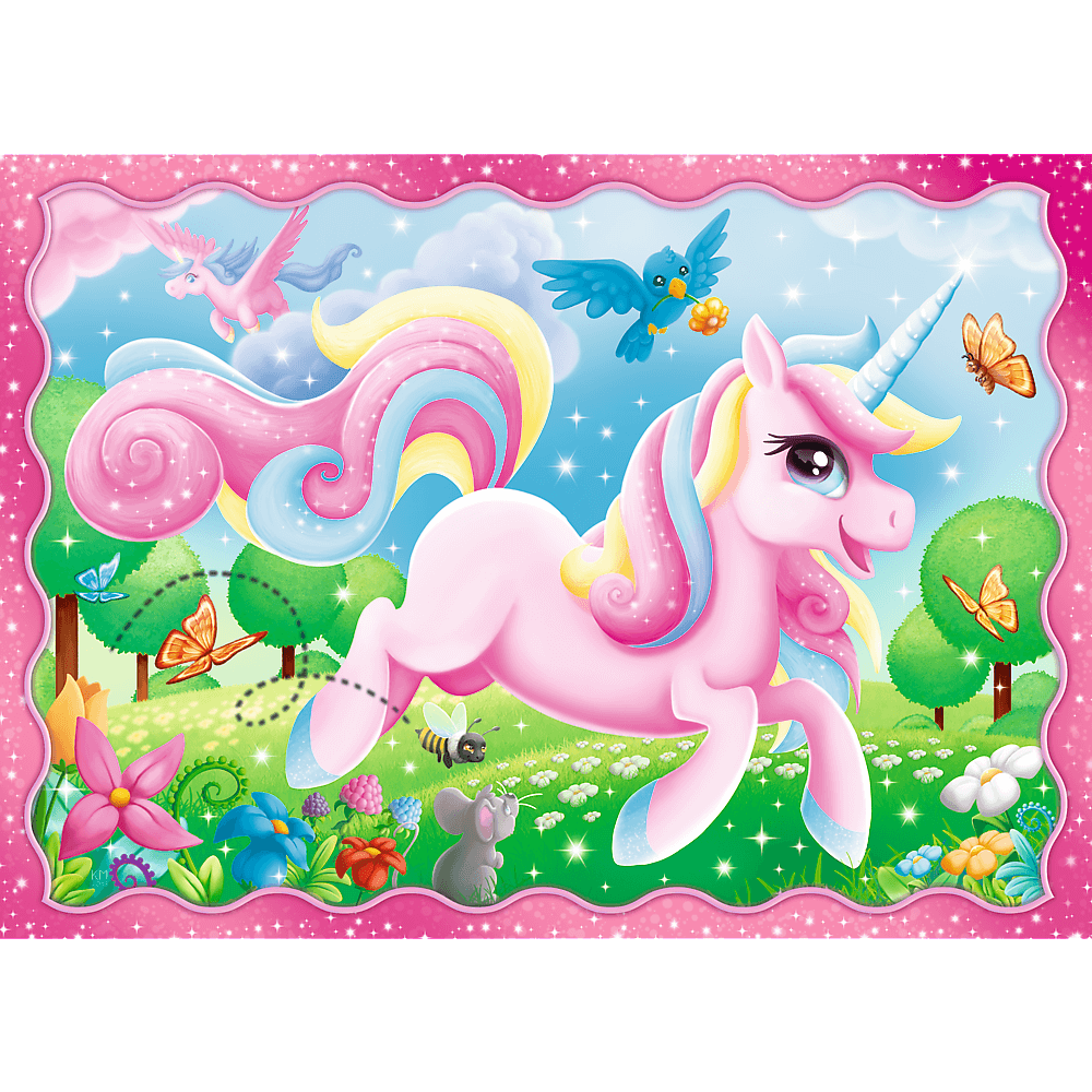 PUZZLE 4w1 Jednorożce i magia 34389