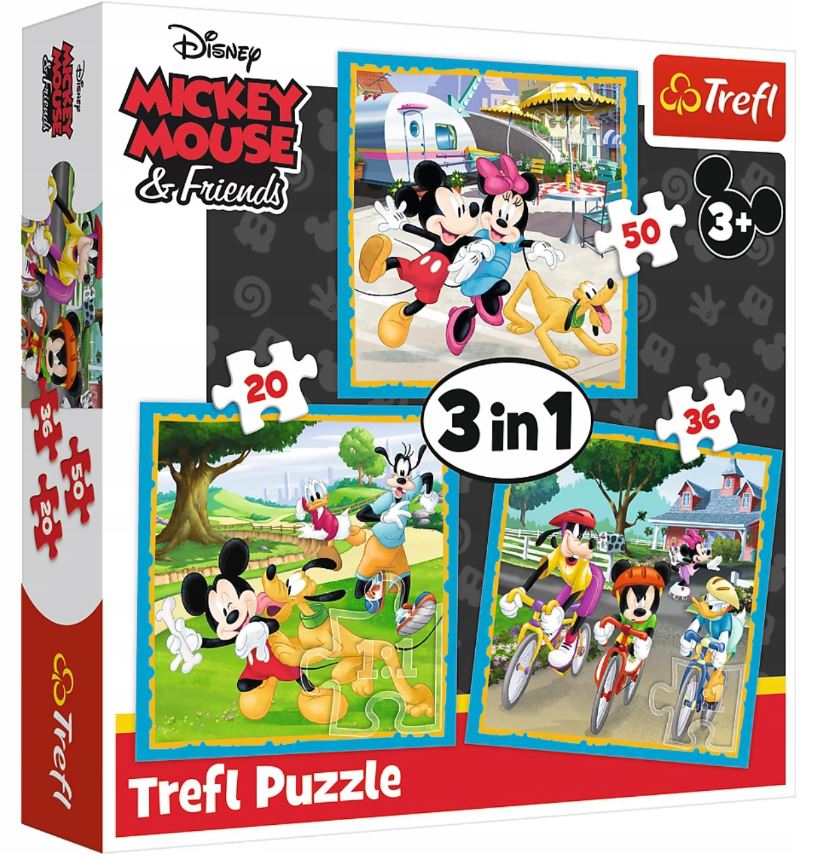 PUZZLE 3w1 Myszka Miki z przyjaciółmi/Disney 34846