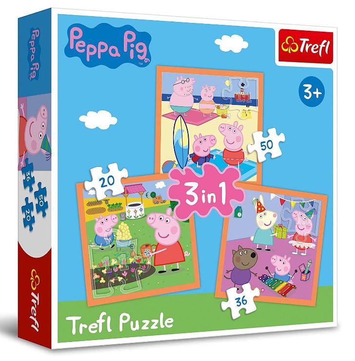 PUZZLE 3w1 Pomysłowa Świnka Peppa 34852