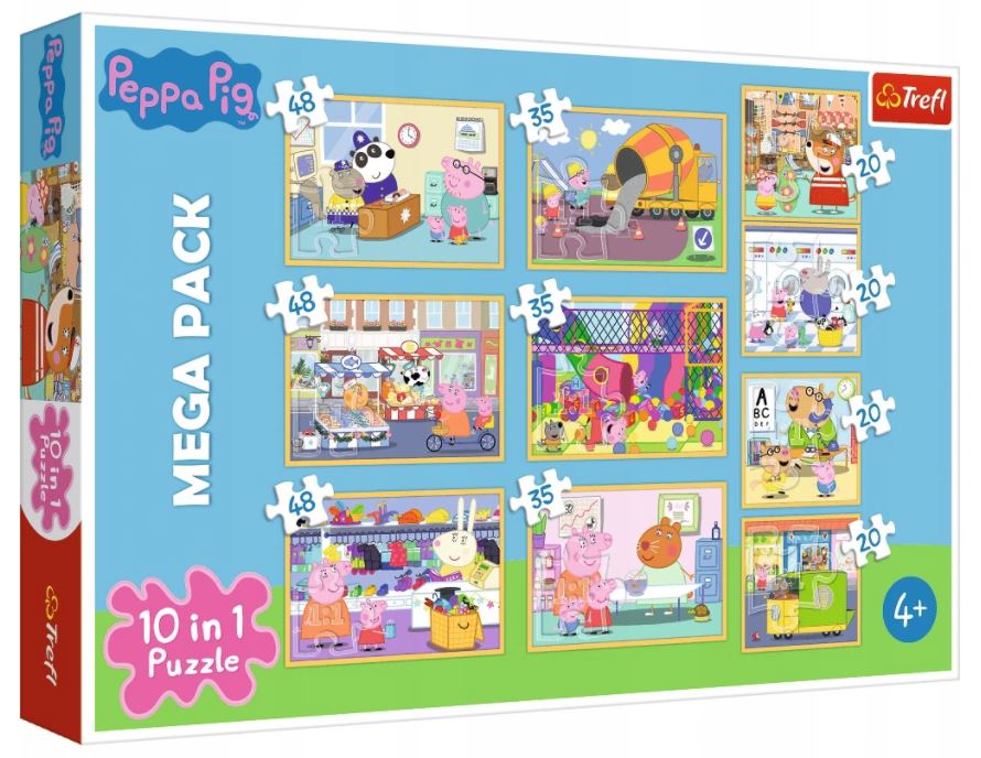 PUZZLE 10w1 Świnka Peppa z przyjaciółmi 90358