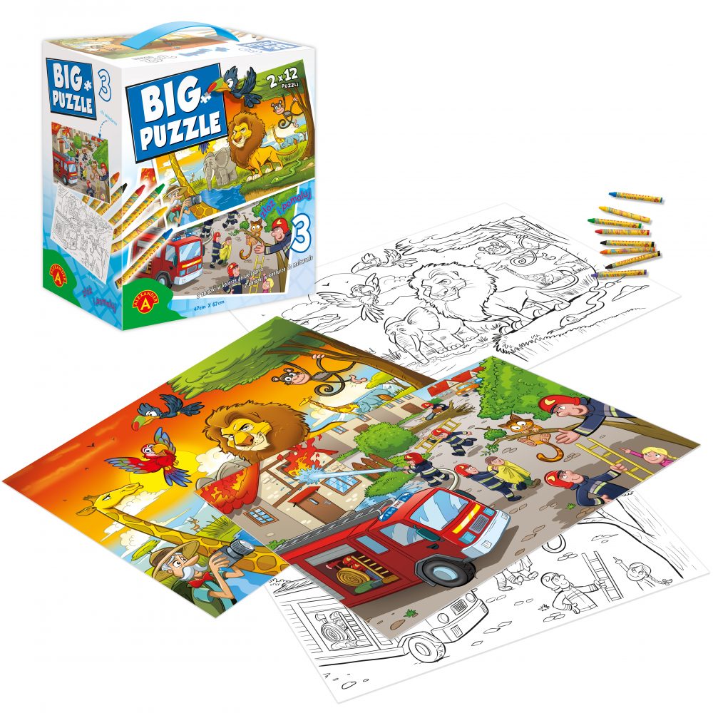 Big puzzle 3 Zwierzęta afryk/Straż pożarna 24692