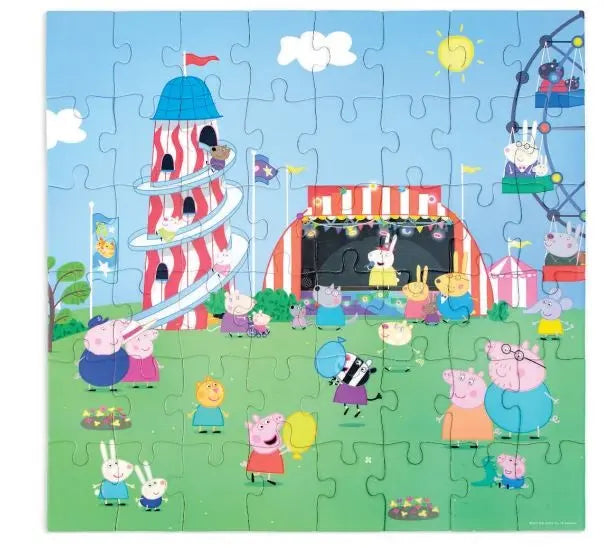 Świnka peppa puzzle drewniane w puszce 48 elementów