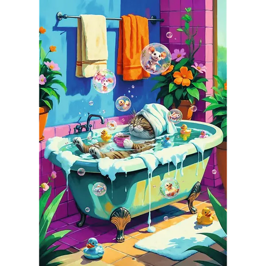 Puzzle Pets and People Stuff 1000 el. Miau, Relaks, Powtórz