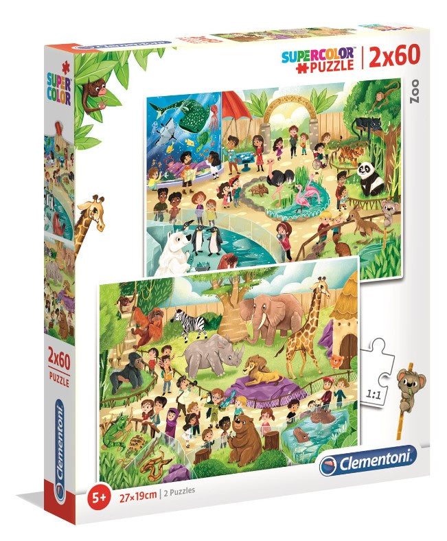 CLE puzzle 2x60 Superkolor ZOO 21603