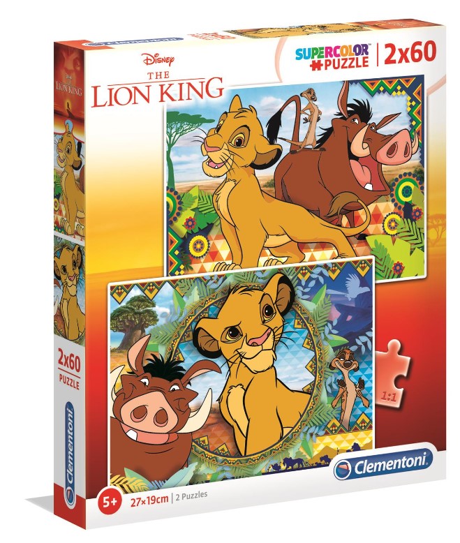 Puzzle 2x60 Super Kolor Król Lew 21604