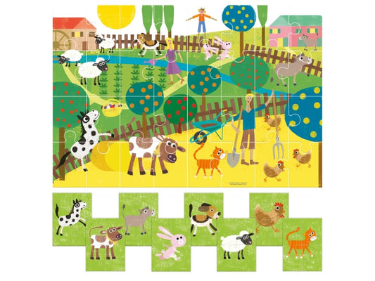 HEADU Puzzle farma 8 + 1 wiek 2-5 20867
