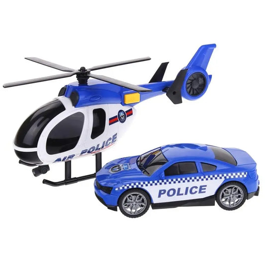 Helikopter policyjny z autkiem, światło i dźwięk