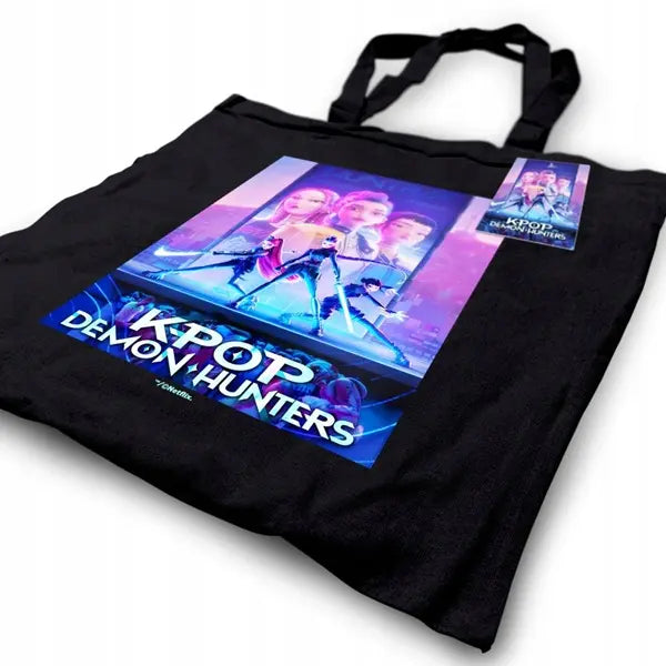 K-Pop Demon Hunters torba czarna 100% bawełny