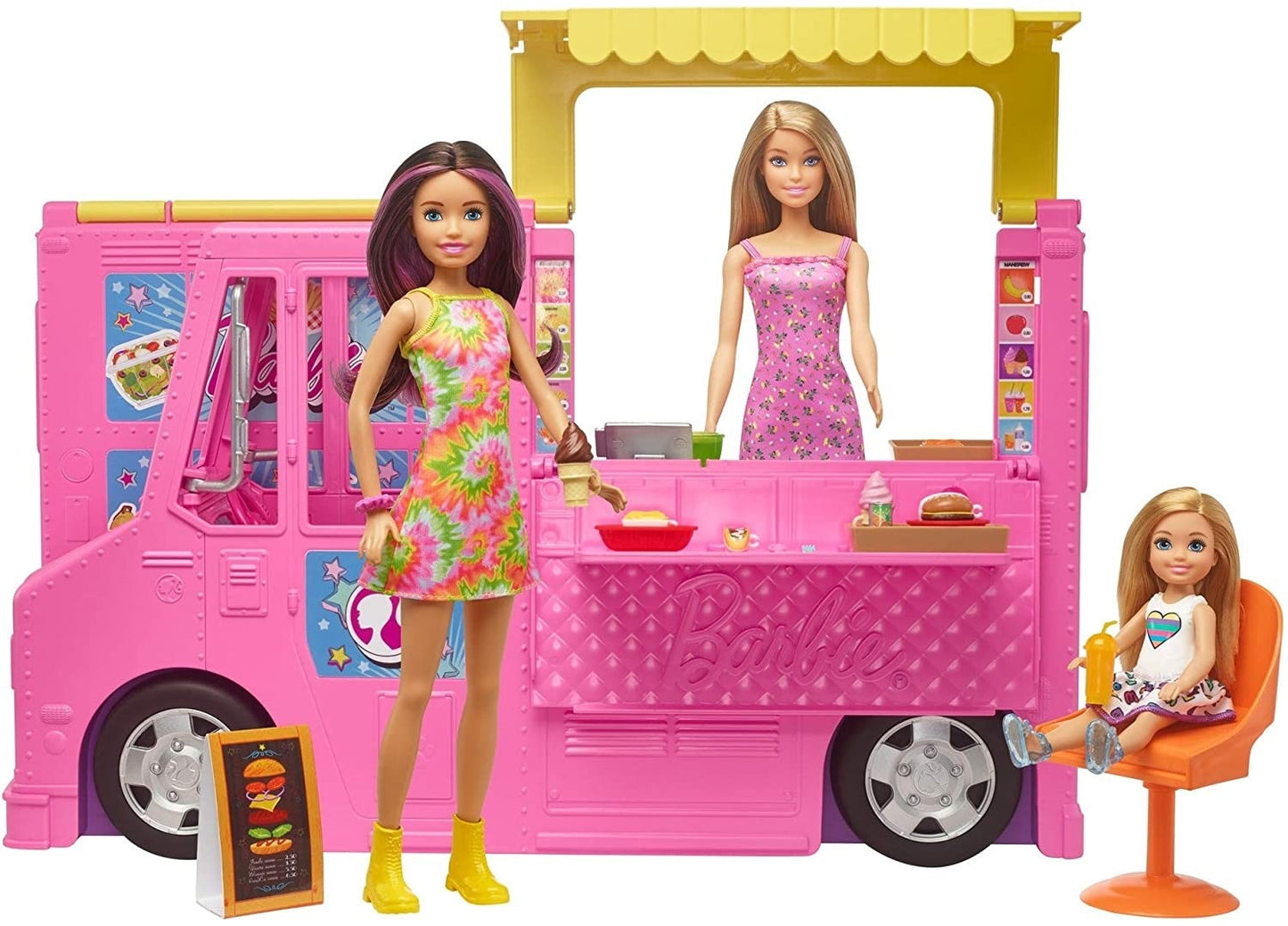 Barbie food truck + rodzina lalek GWJ58 /1