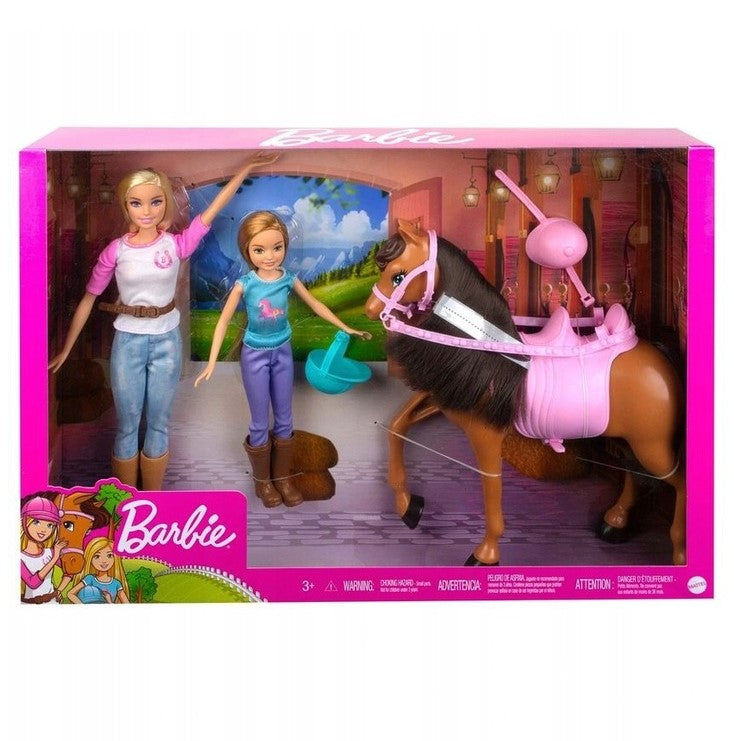 Barbie 2 lalki dżokejki + konik GXD65 /2