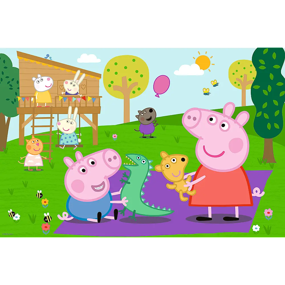 Puzzle xxl 60 elementów świnka peppa zabawa z braciszkiem
