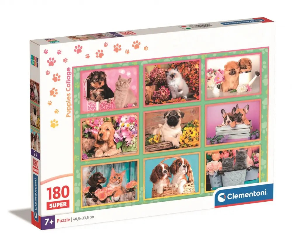 Puzzle 180 Super Kolor Puppies collage