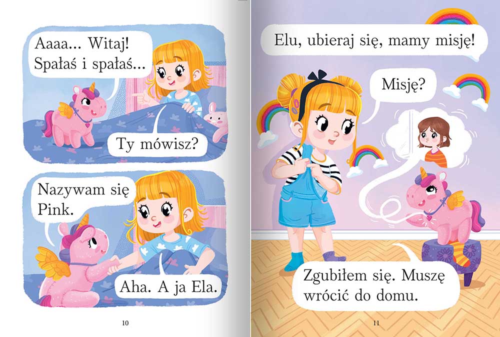 Zaczynam czytać pierwsze zdania do nauki czytania jednorożec