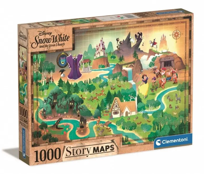 Clementoni puzzle 1000 elementów Story Maps Królewna Śnieżka