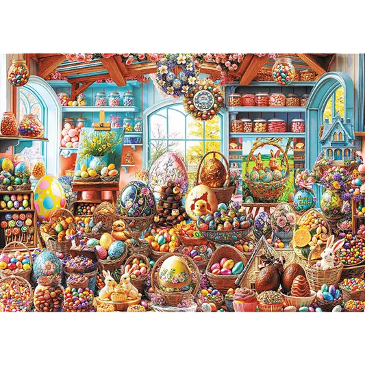 Puzzle Spring Bloom 500 el. Wielkanocny sklepik ze słodyczami