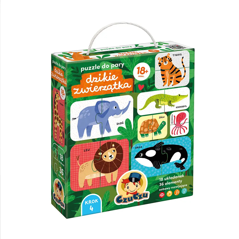 Puzzle do pary dzikie zwierzątka 18m+