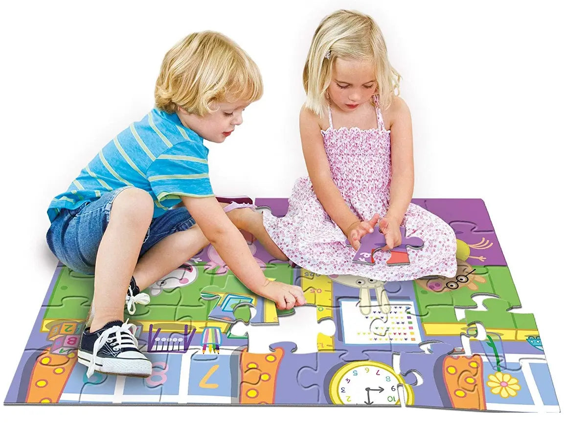Puzzle 40 podłogowe super kolor świnka peppa